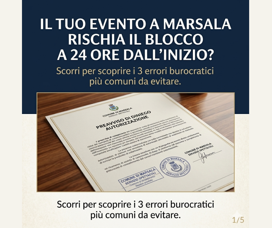 Guida organizzazione eventi Marsala 2026 Pro Loco Marsala Capo Boeo autorizzazioni